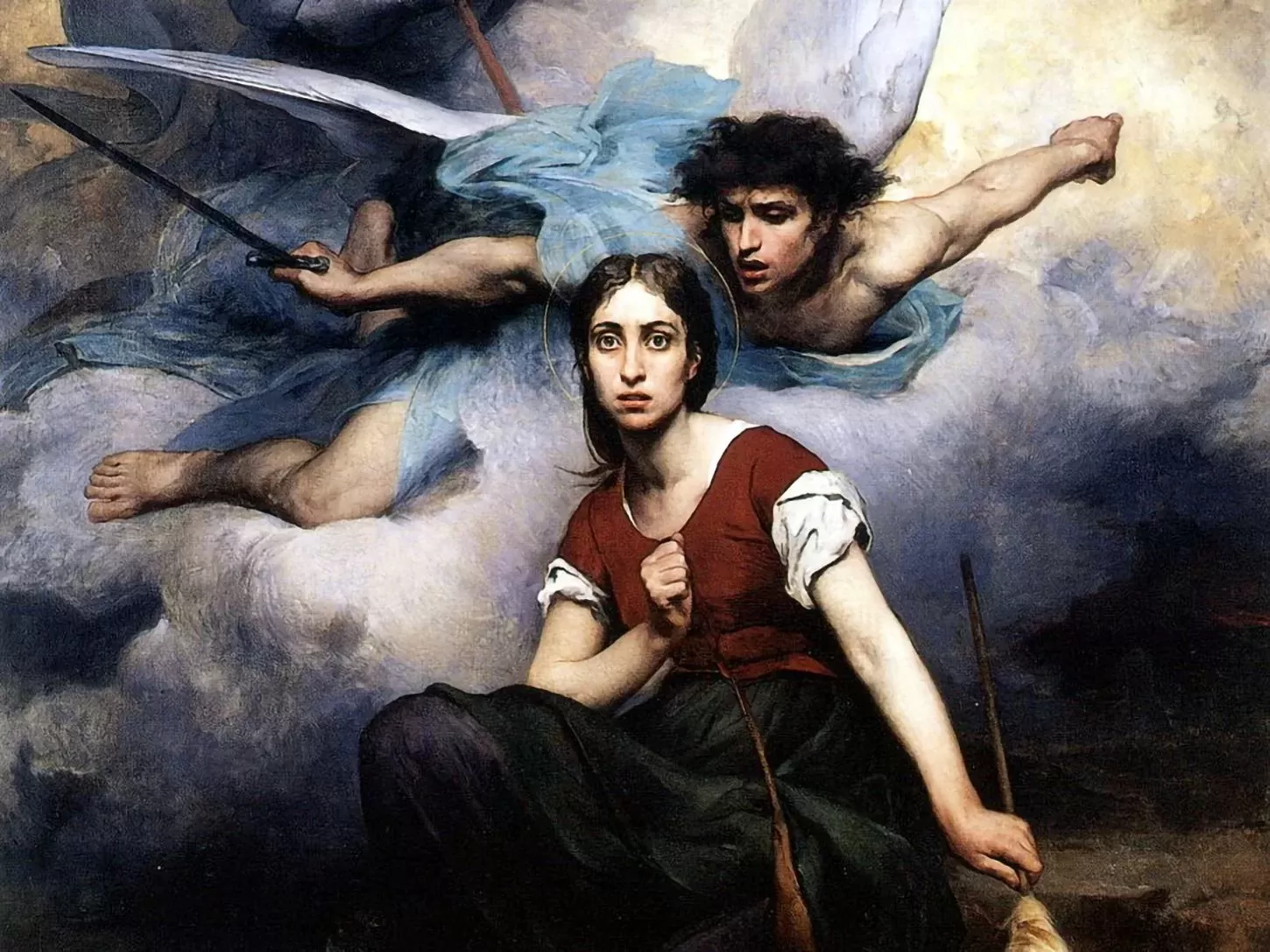 Particolare di Giovanna d’Arco sente le voci, dipinto di Eugène Romain Thirion